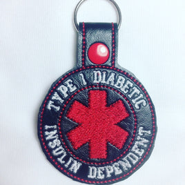 Type 1 Diabetic Insulin Dependent Key Fob