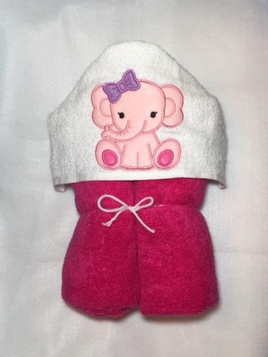 Baby Girl Elephant Hooded Towel